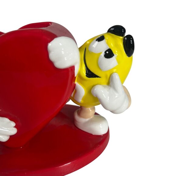 M&Ms Red Heart Ceramic Figurine Flower Candy Holder By FTD - Picture 4 of 9